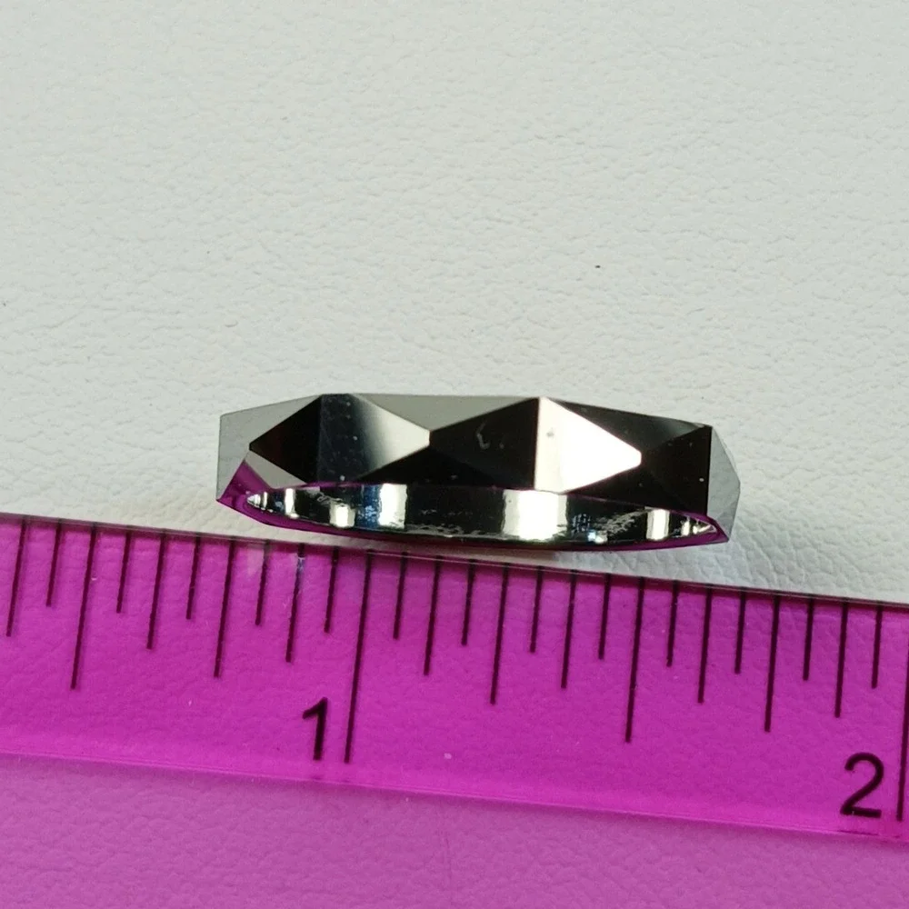 Vintage Tungsten Faceted Geometric Band Ring Size 10 Silver 4mm New-Old-Stock